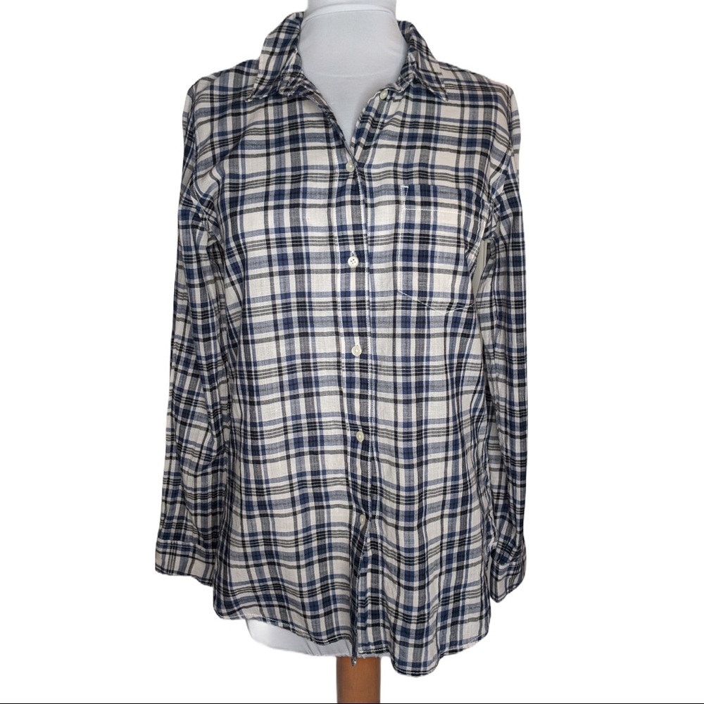 Madewell Slim Ex Boyfriend Coltrane Plaid Shirt - Picture 2 of 6